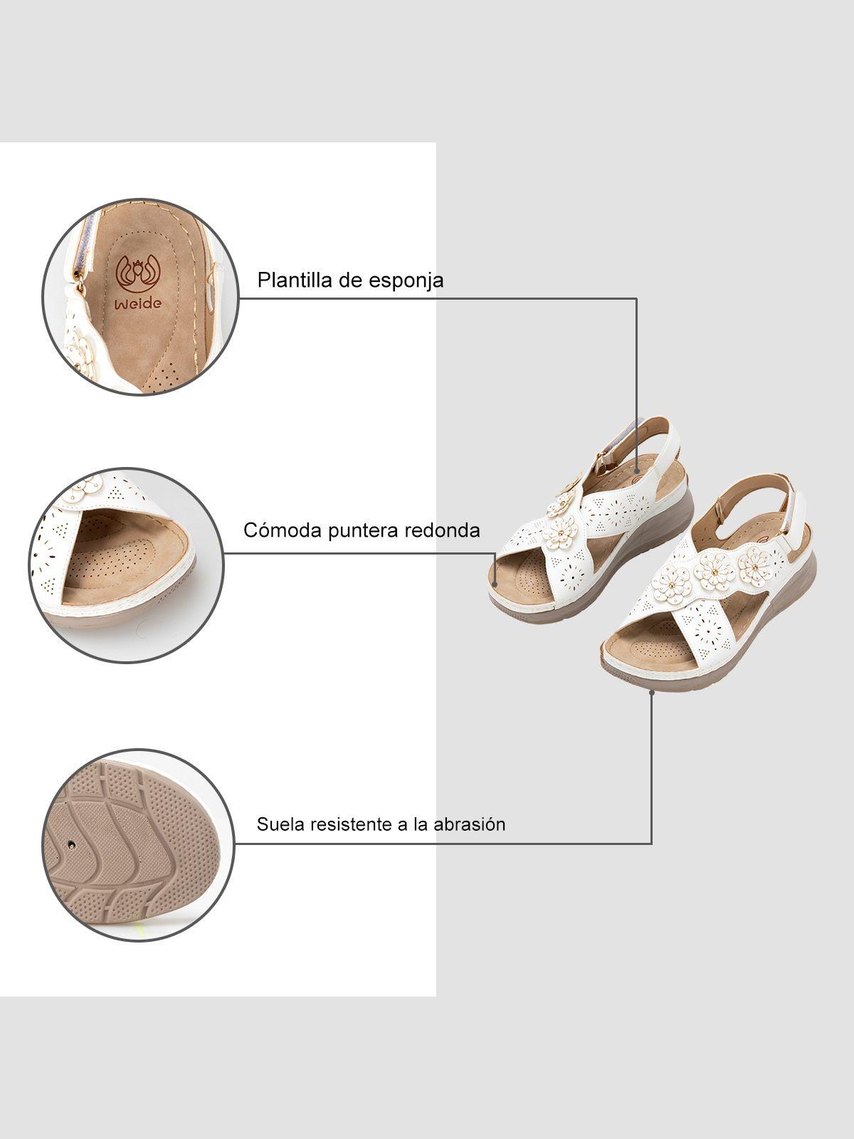 Sandalia Plataforma Blanco Casual JS39 Weide-5