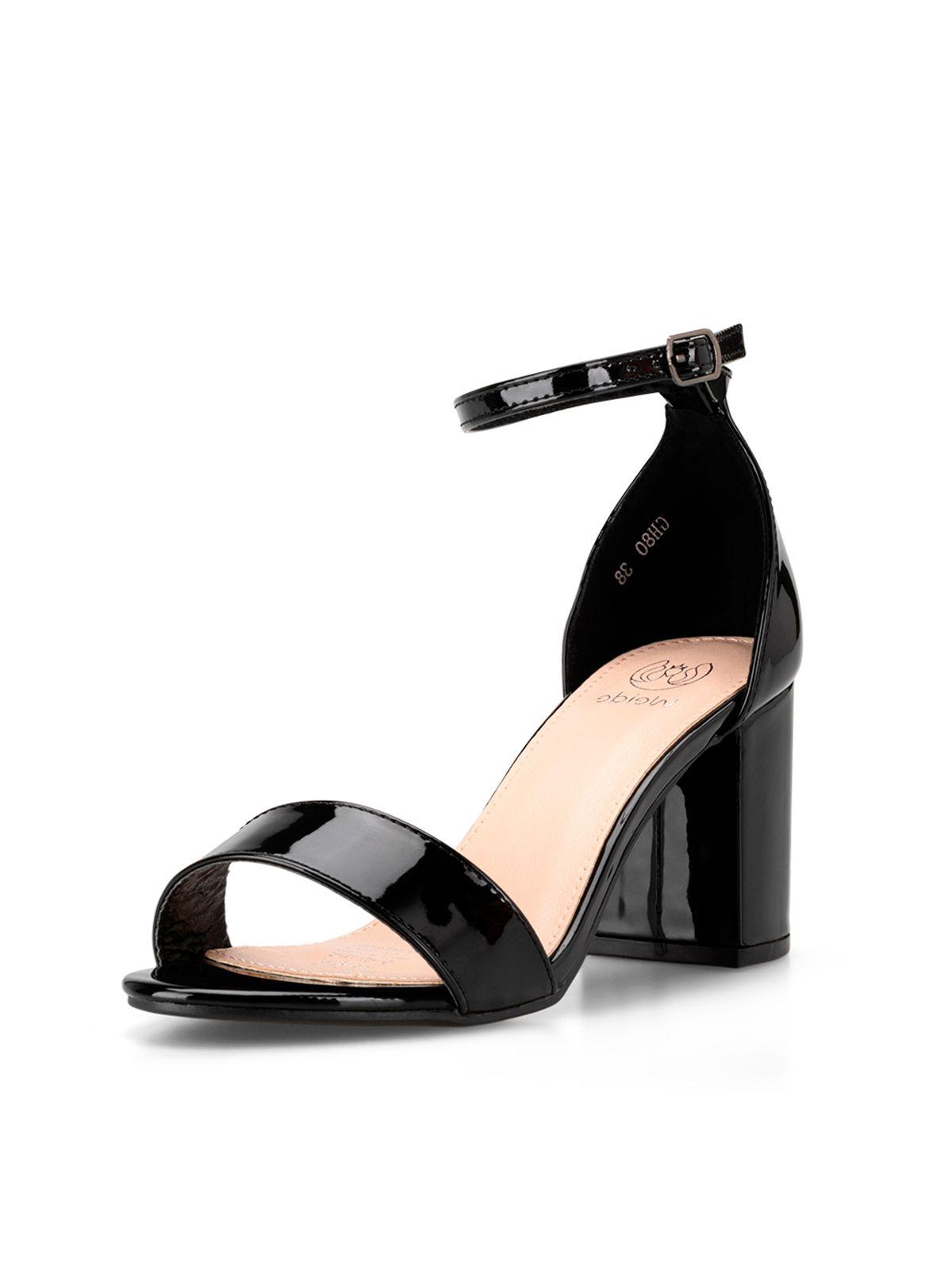 Sandalia Casual Taco Alto Negra Mujer Weide GH80-0