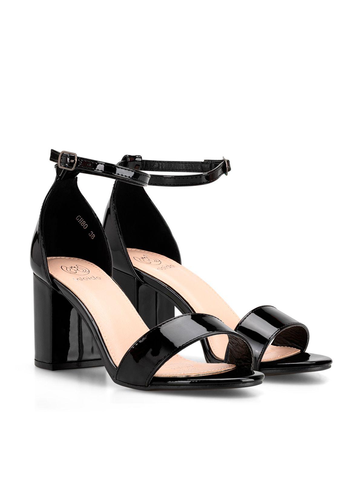 Sandalia Casual Taco Alto Negra Mujer Weide GH80-2