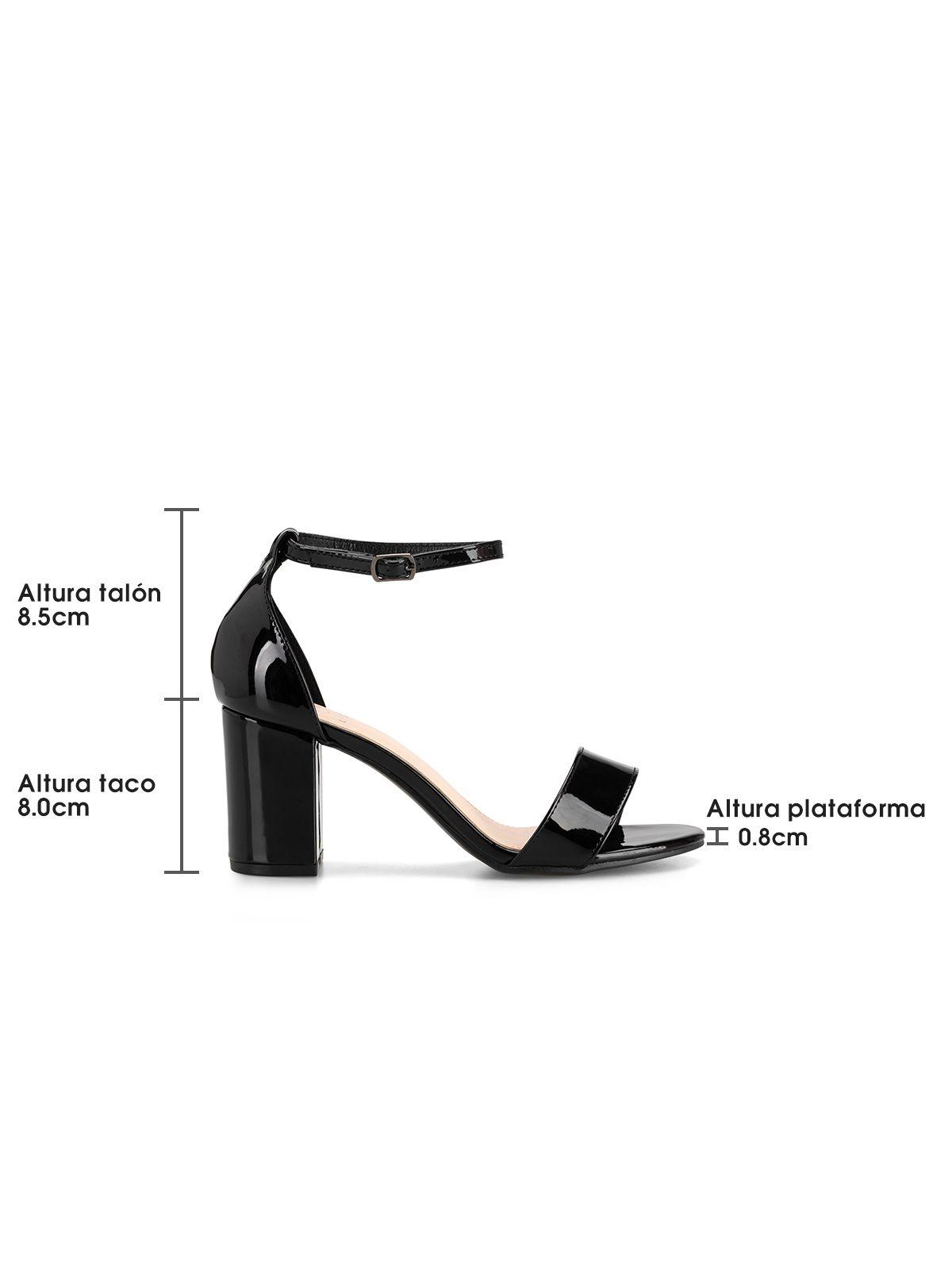 Sandalia Casual Taco Alto Negra Mujer Weide GH80-4