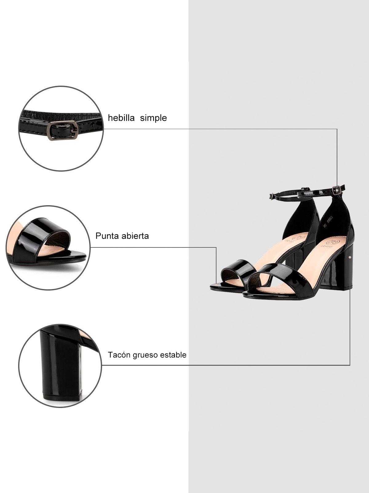 Sandalia Casual Taco Alto Negra Mujer Weide GH80-5