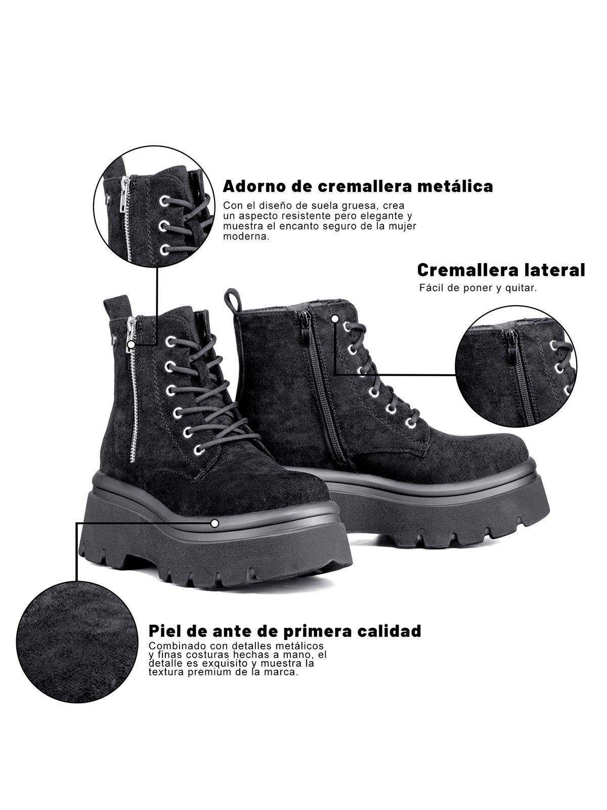 Botin Casual Mujer Eco Cuero Plataforma Weide DH87-6