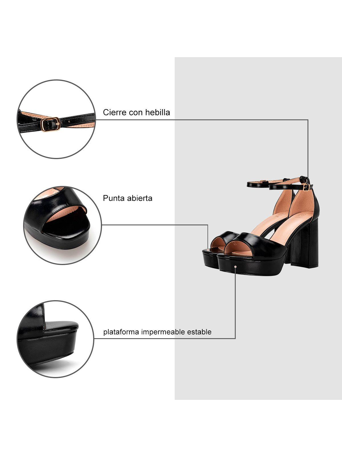 Sandalia Plataforma Negro Fiesta YJ27 Weide-5