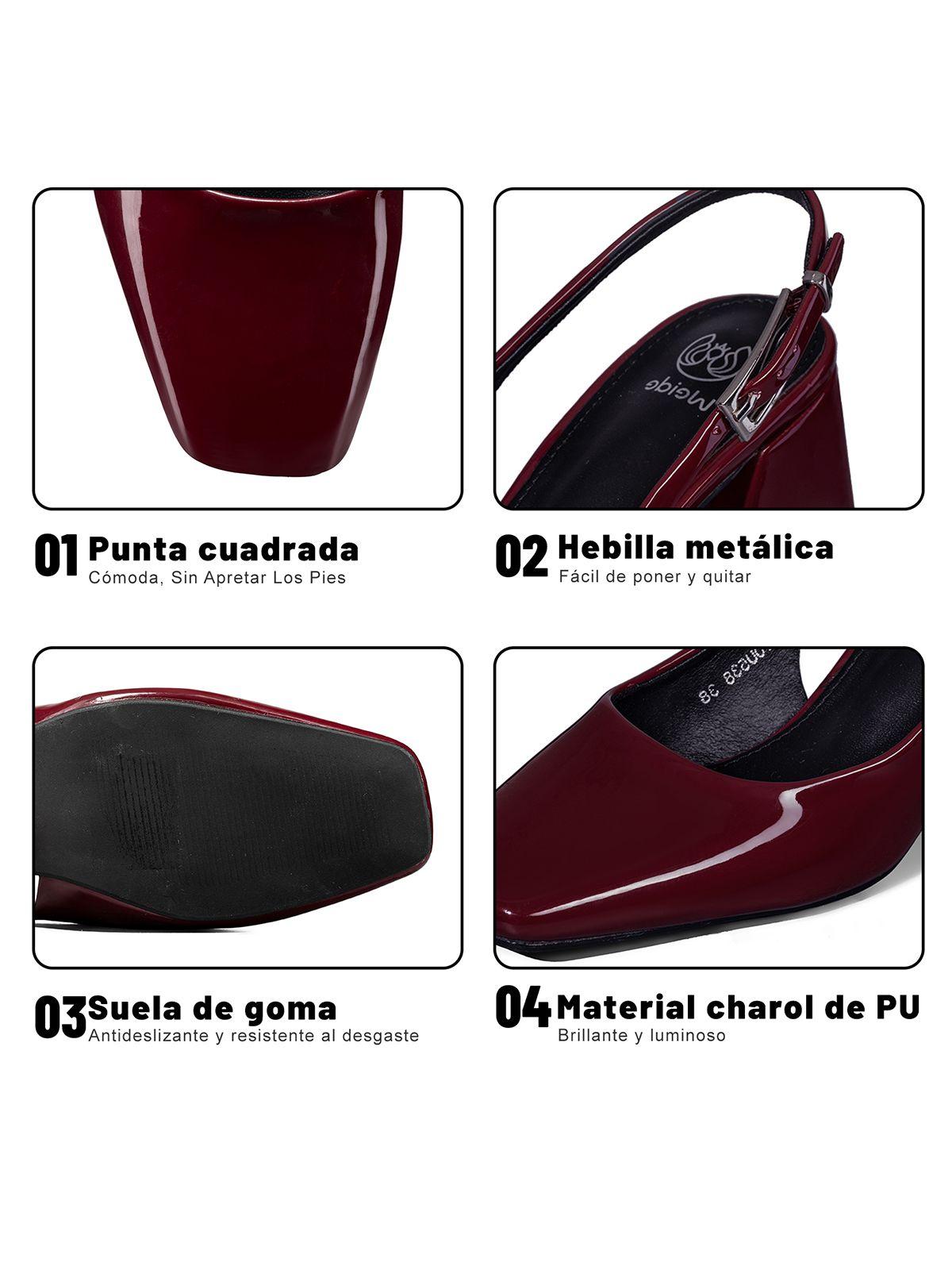 Zapato Taco Talón abierto Simil Charol  Mujer Weide YOU538-5