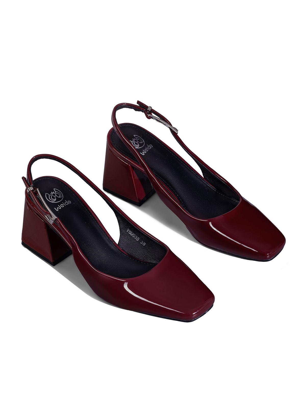 Zapato Taco Talón abierto Simil Charol  Mujer Weide YOU538-7