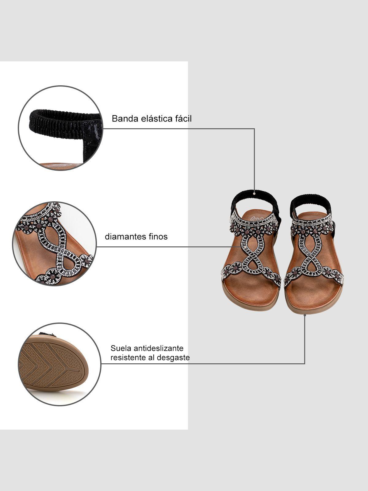 Sandalia Plana Negro Casual JS53 Weide-4