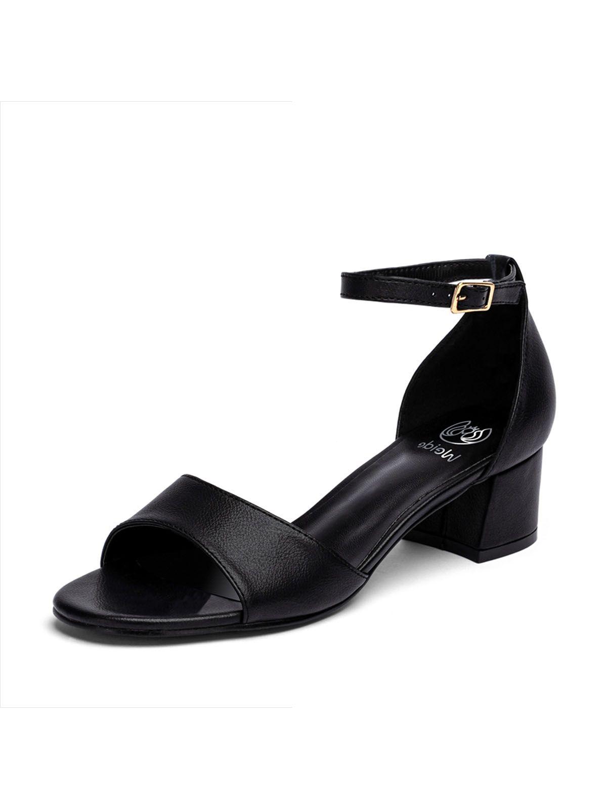 Sandalia Taco  Negra Fiesta Mujer Weide QIU238-0
