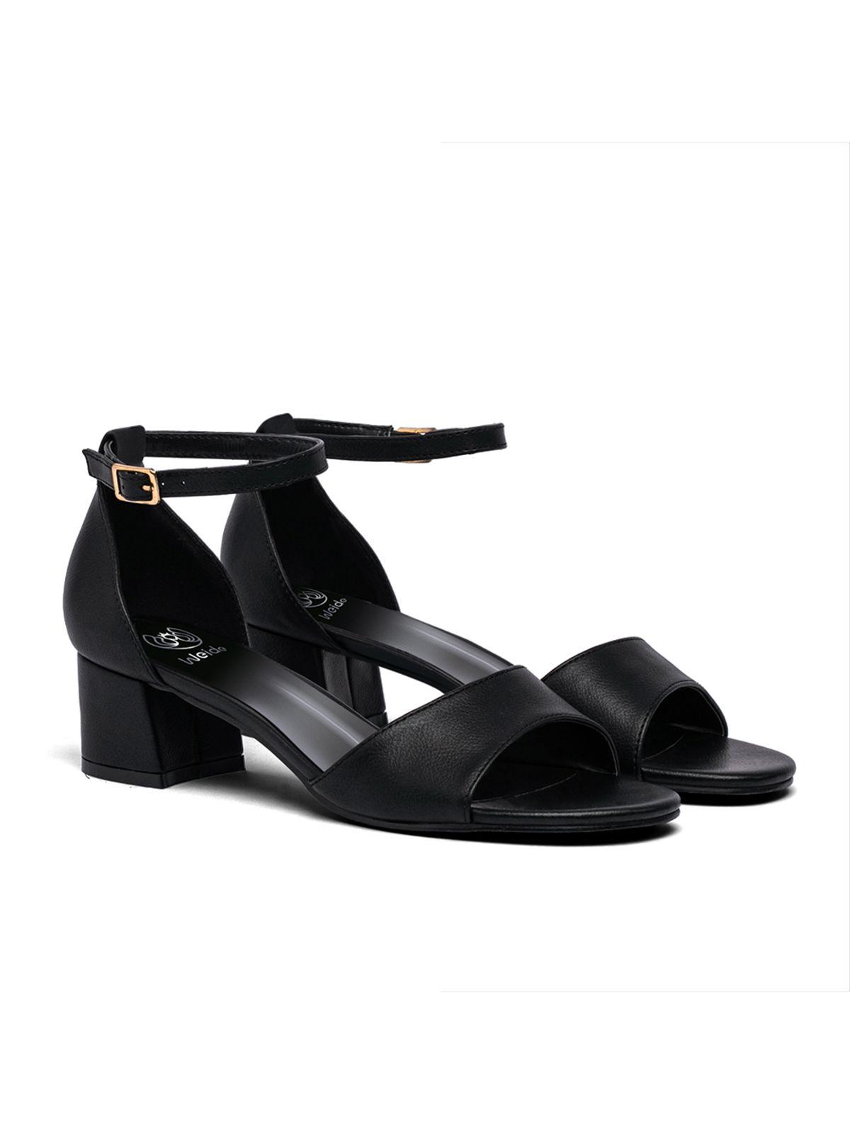 Sandalia Taco  Negra Fiesta Mujer Weide QIU238-2