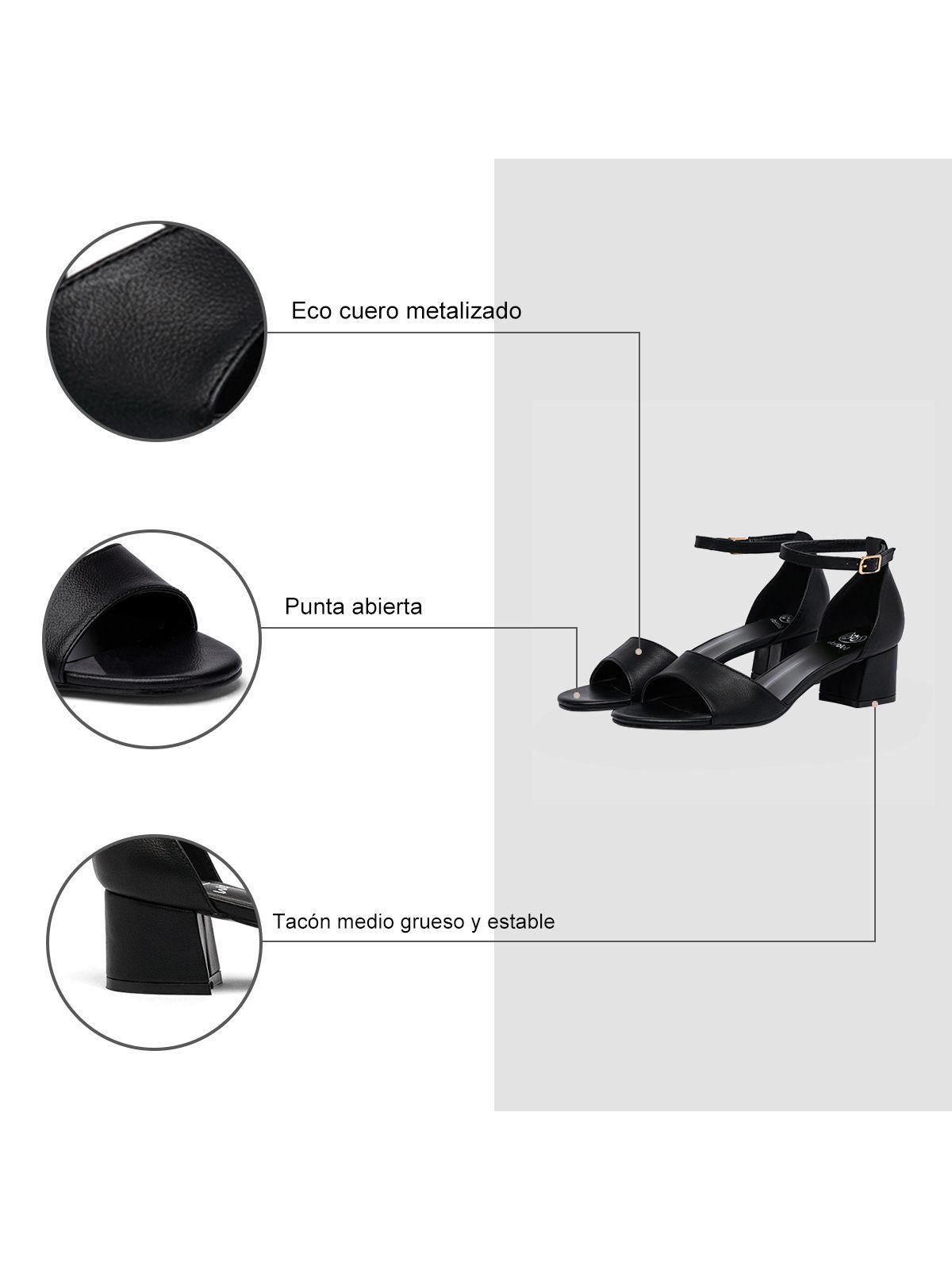 Sandalia Taco  Negra Fiesta Mujer Weide QIU238-7