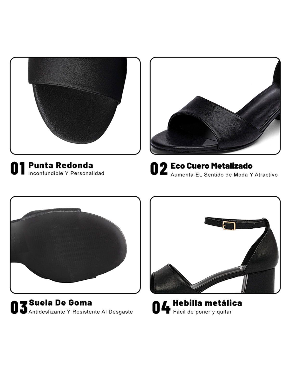 Sandalia Taco  Negra Fiesta Mujer Weide QIU238-7