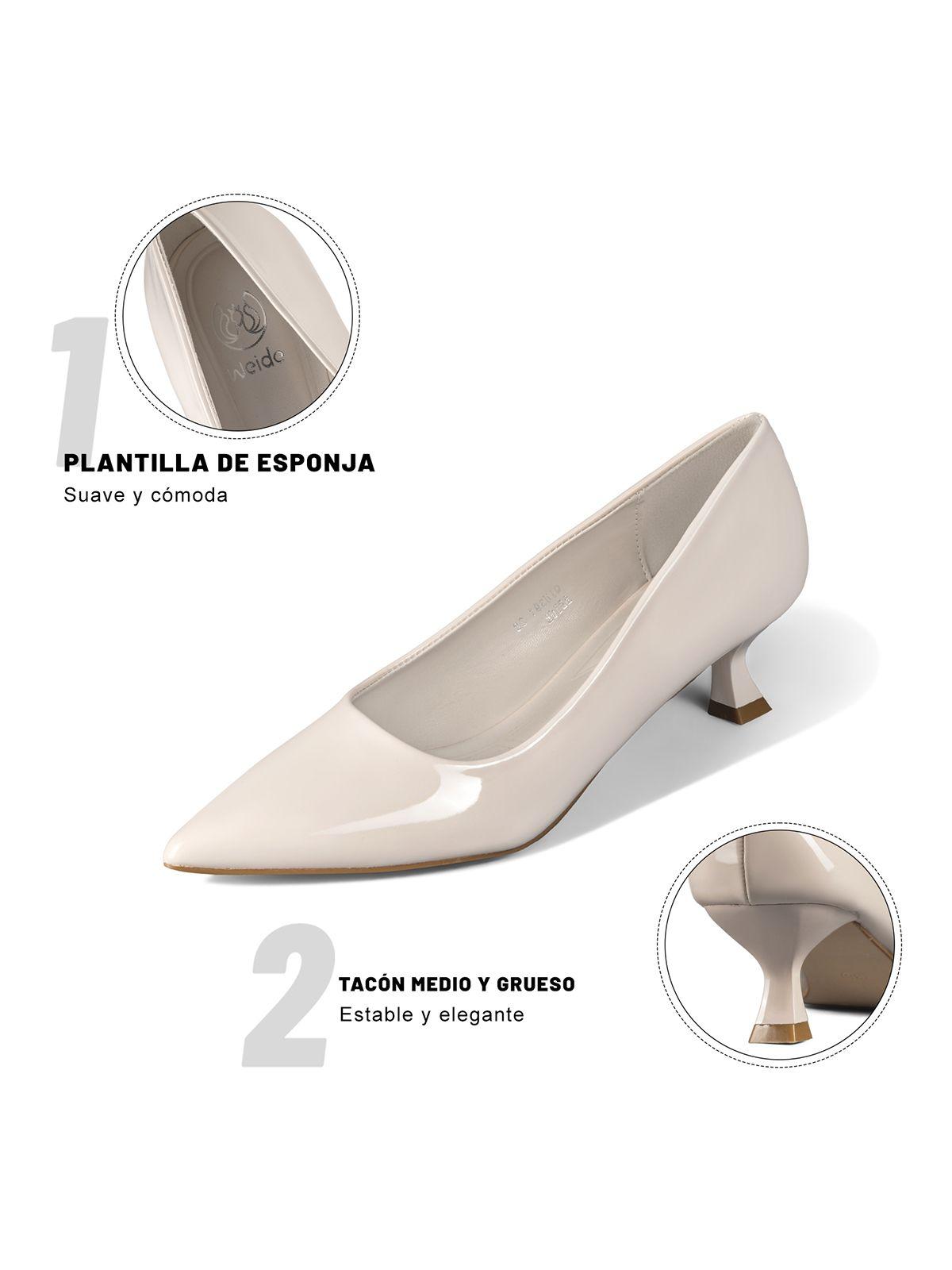 Zapato Taco Mujer Charol Goma Formal Elegante Weide QIU391-8