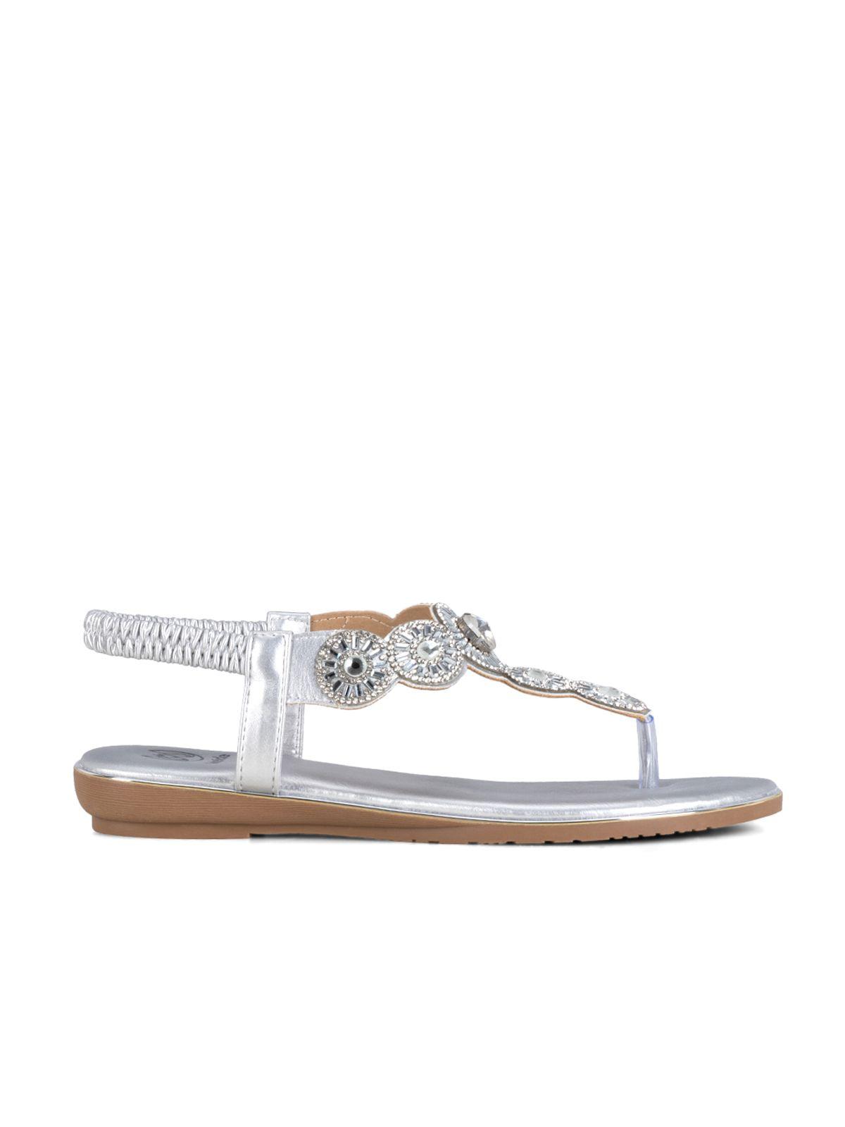 Sandalia Plana Plateado Casual JS57 Weide-1