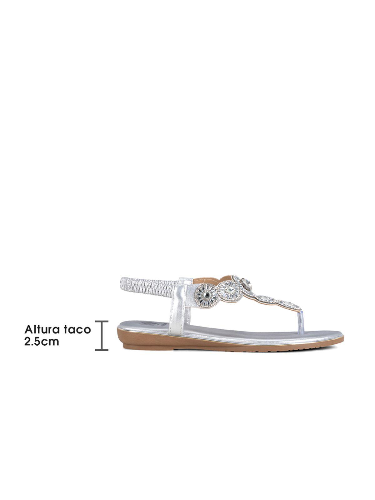 Sandalia Plana Plateado Casual JS57 Weide-4