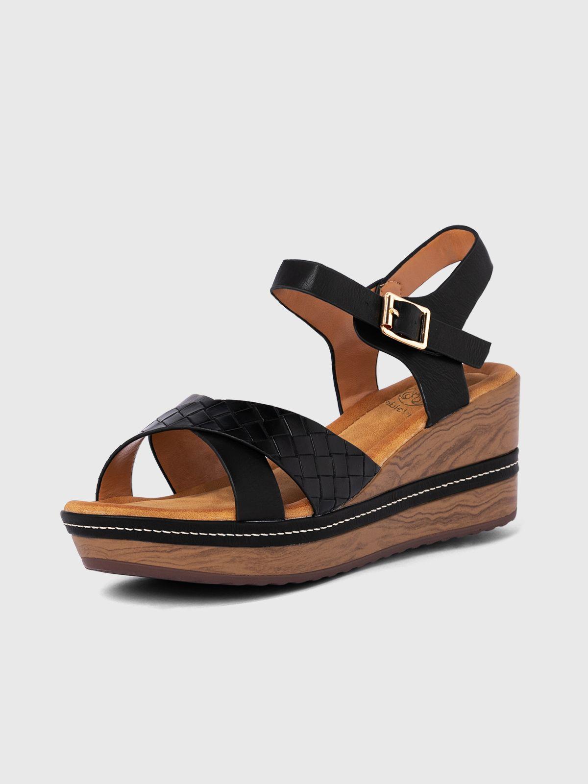 Sandalia Mujer Mercedes Negro Weide-0