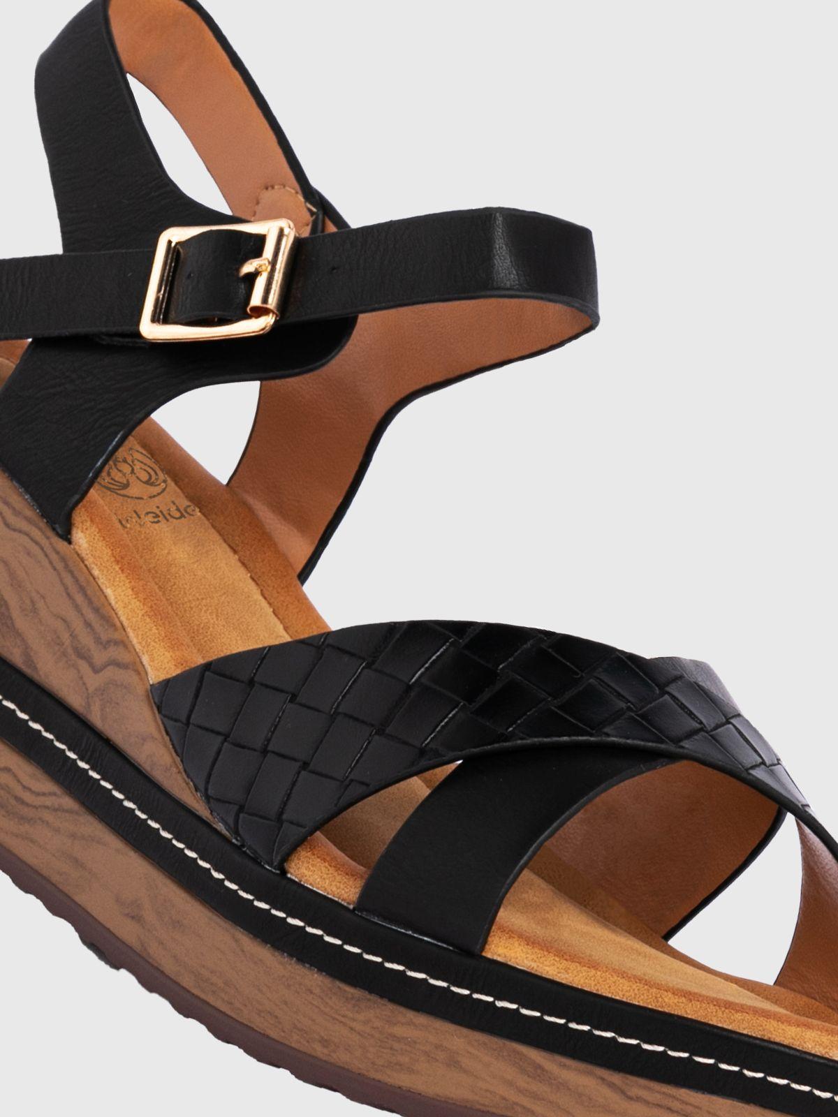 Sandalia Mujer Mercedes Negro Weide-5