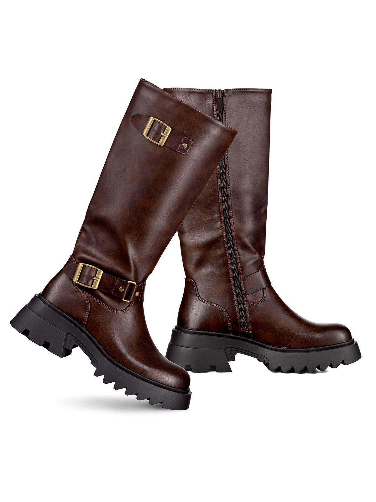 Botas Largas Mujer De Moda Tacon Grueso Vintage Weide CZY613-3