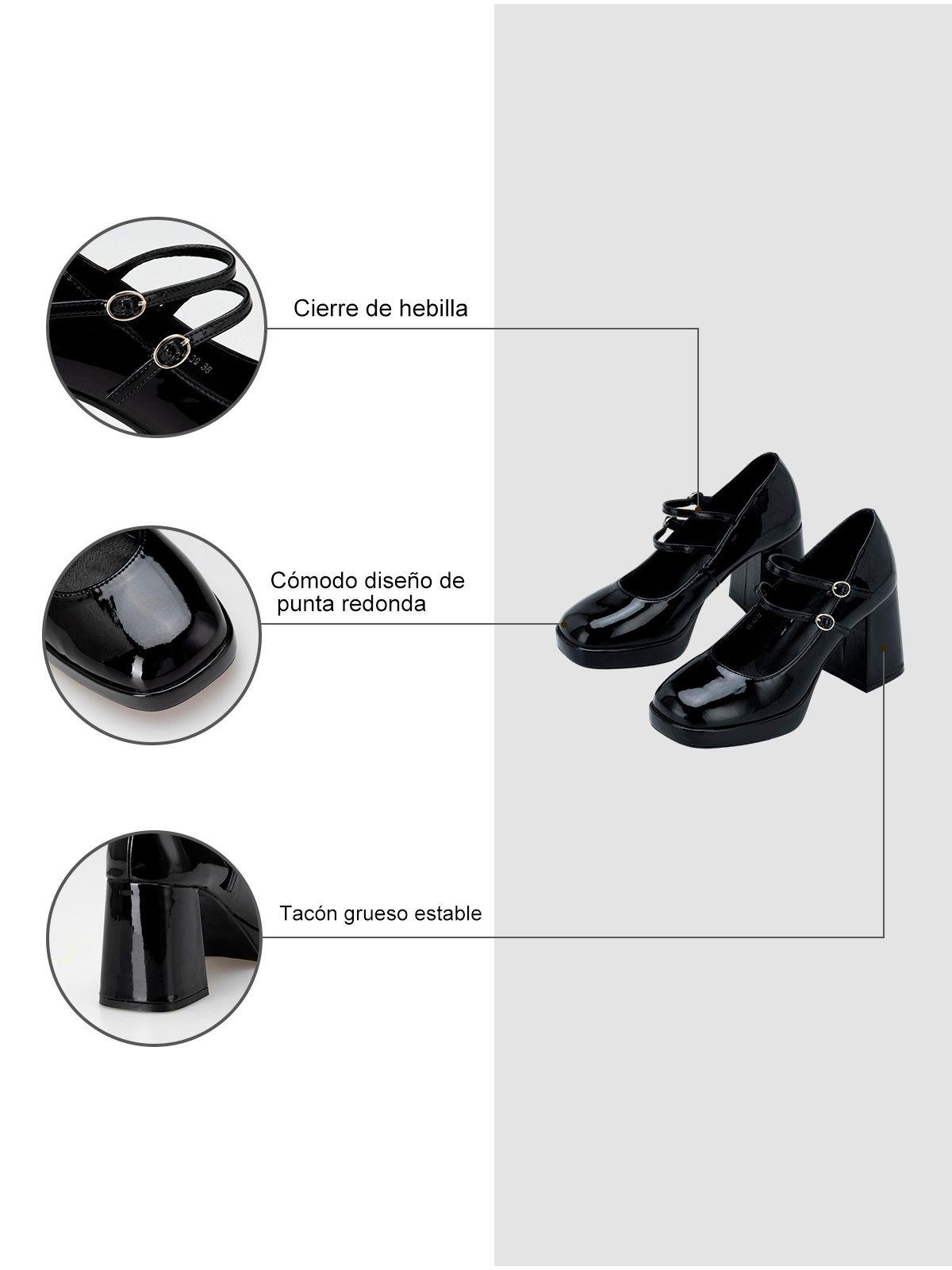 Zapato Taco Negro Casual YL39 Weide-5