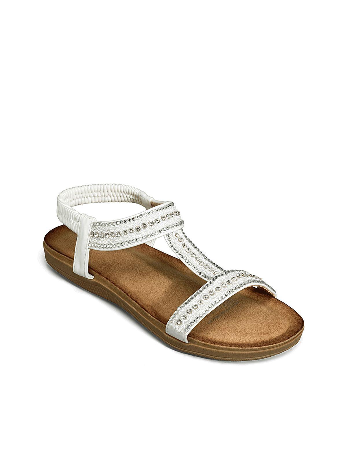 Sandalia Casual Plana Pedrería Mujer Weide Jn721-4