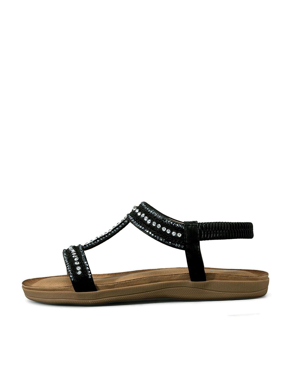 Sandalia Casual Plana Pedrería Mujer Weide Jn721-1