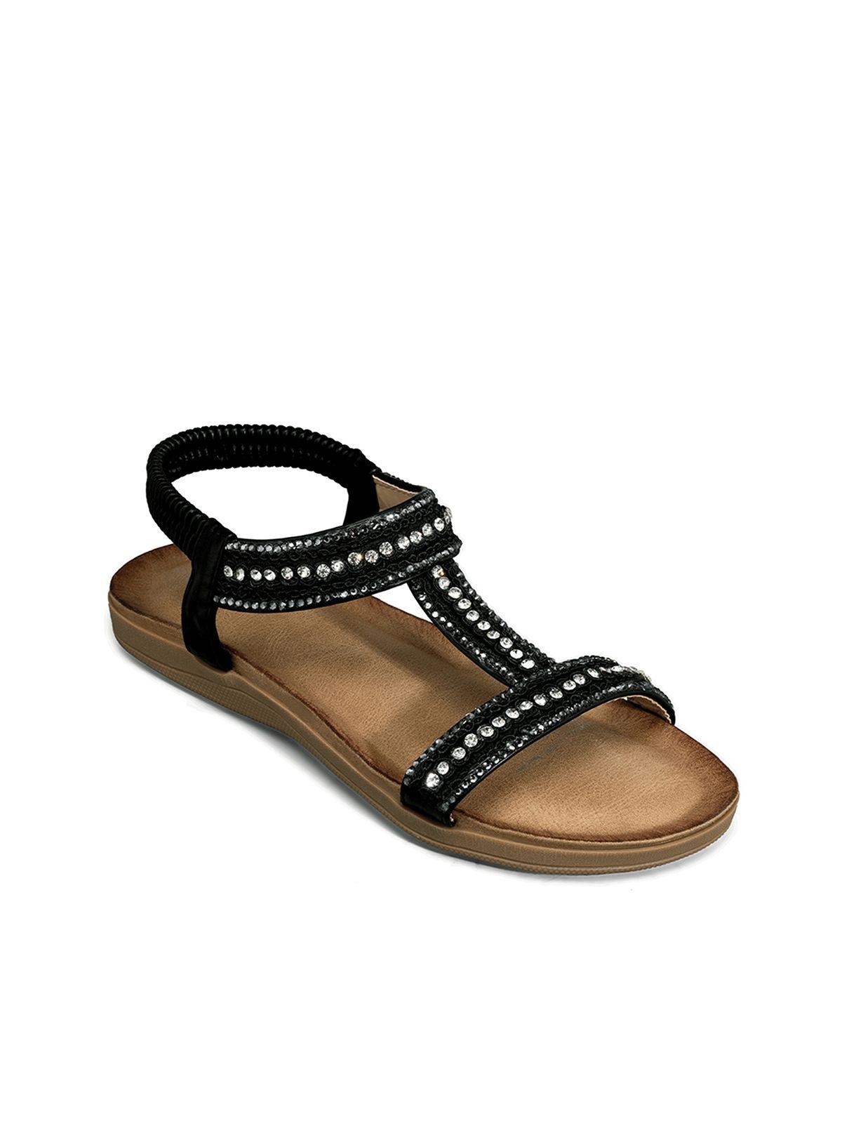 Sandalia Casual Plana Pedrería Mujer Weide Jn721-3