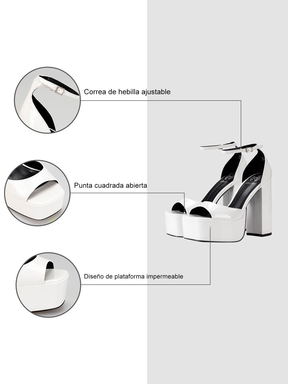 Sandalia Plataforma Blanco Casual GHE18 Weide-7