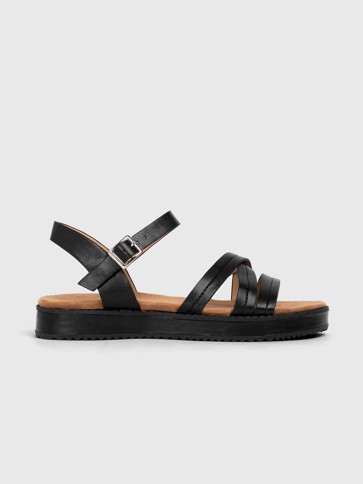 Sandalia Mujer Flor Negro Weide-2