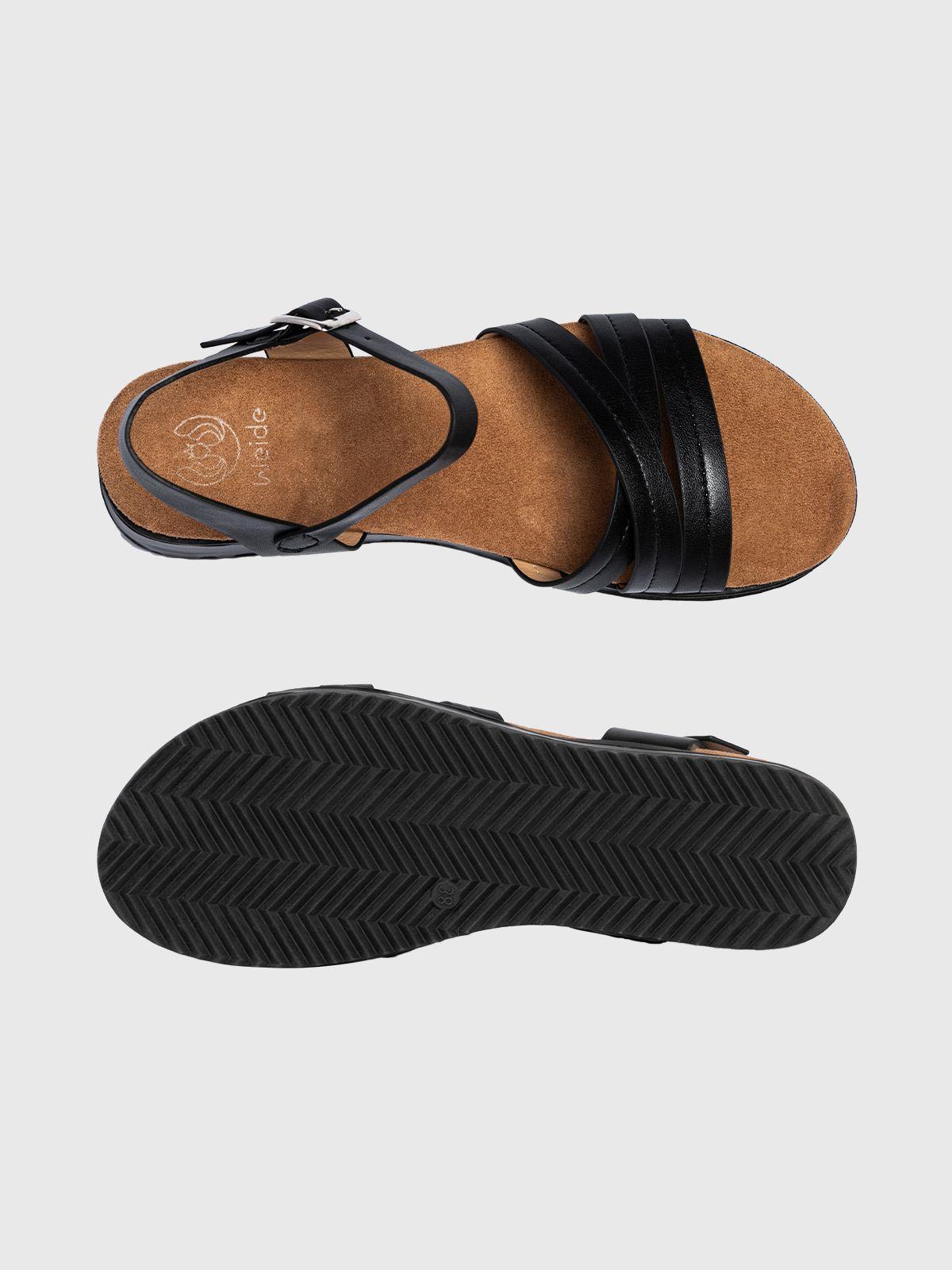 Sandalia Mujer Flor Negro Weide-4