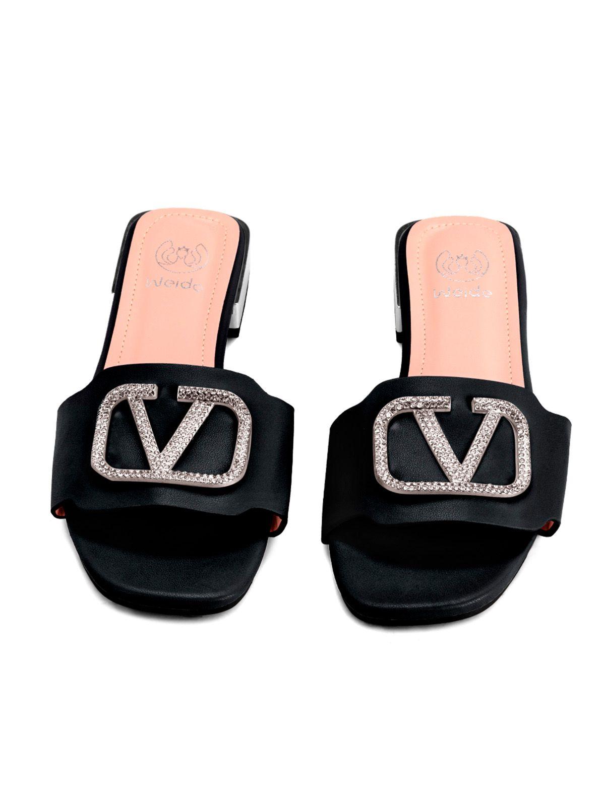 Sandalia Taco Negro Casual QIU305 Weide-2