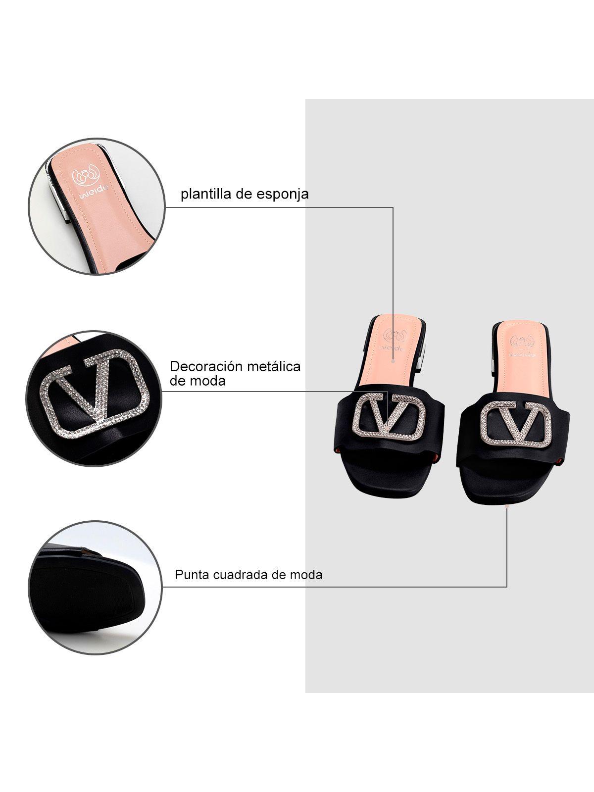 Sandalia Taco Negro Casual QIU305 Weide-5