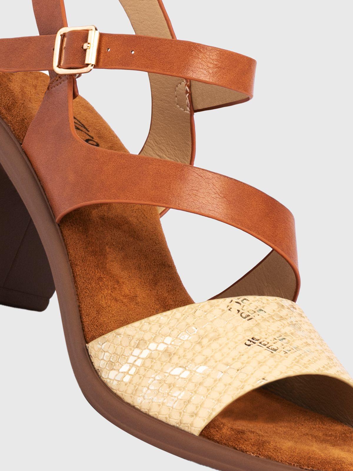 Sandalia Mujer Ernestina Camel Weide-5