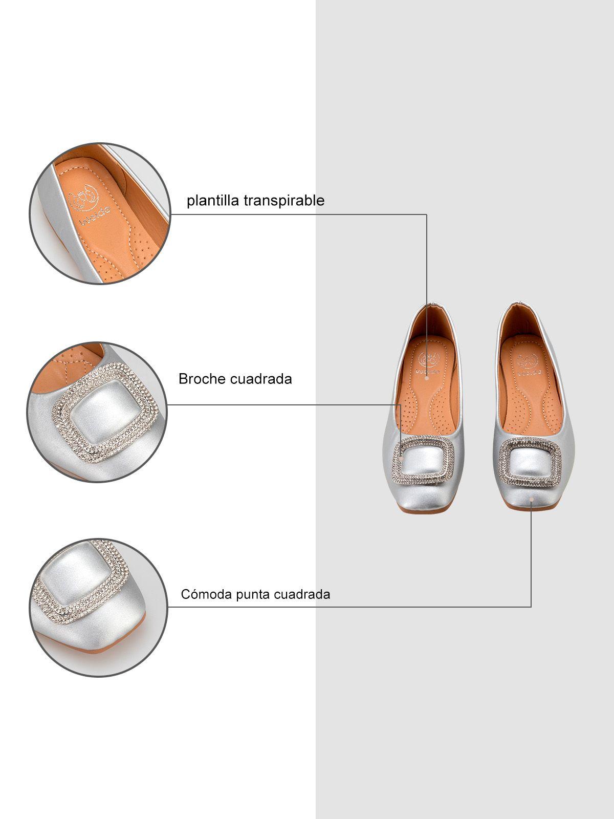 Zapato Taco Plateado Casual QIU301 Weide-5