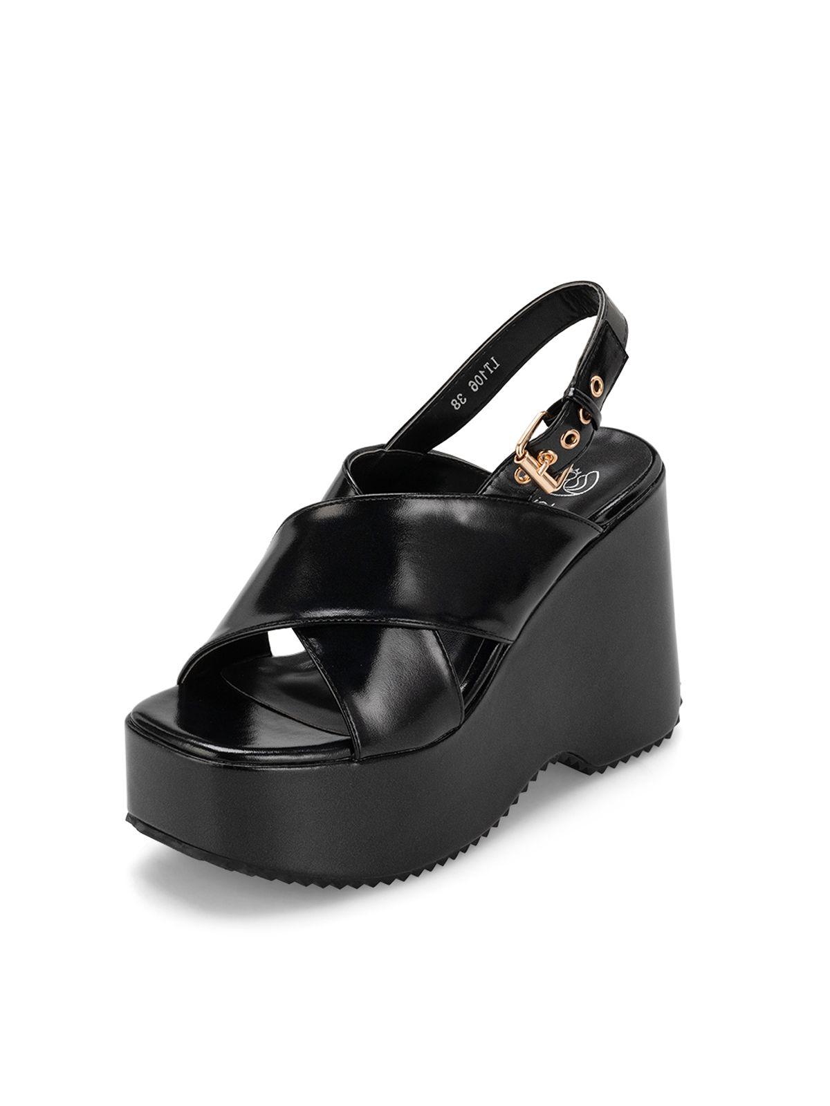 Sandalia Plataforma Negro Fiesta LT106 Weide-0