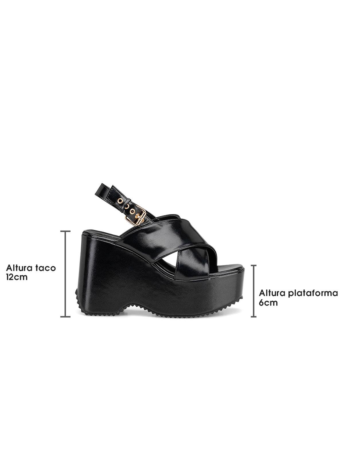 Sandalia Plataforma Negro Fiesta LT106 Weide-4