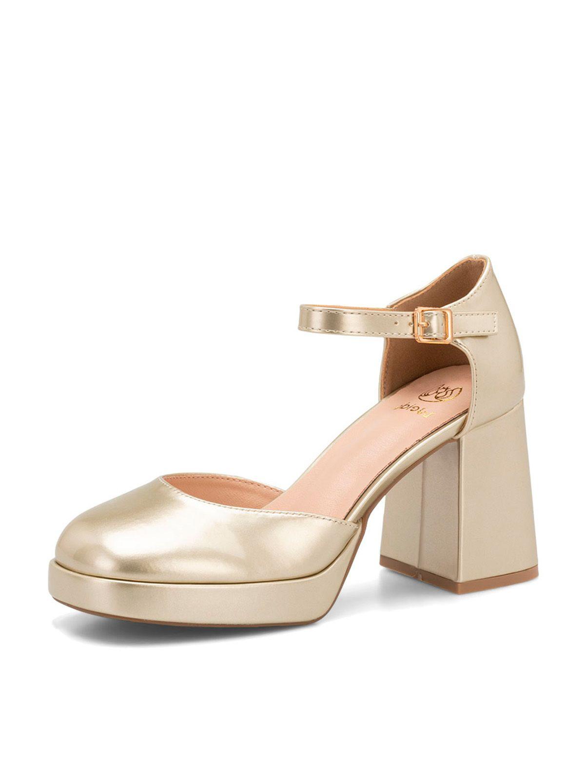 Zapatos Taco Mujer Amalia Dorado Weide-0