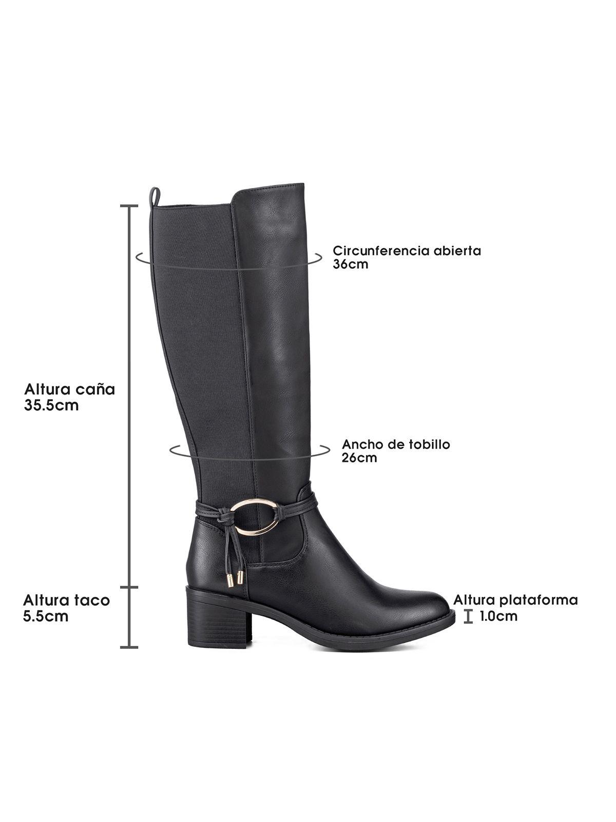Bota Larga Mujer Casual Eco Cuero Tacon Grueso Weide ZS71-4