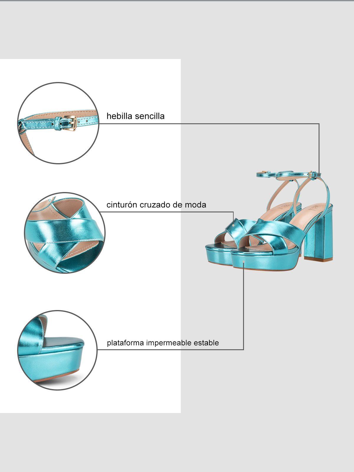 Sandalia Plataforma Azul Fiesta YJ26 Weide-4