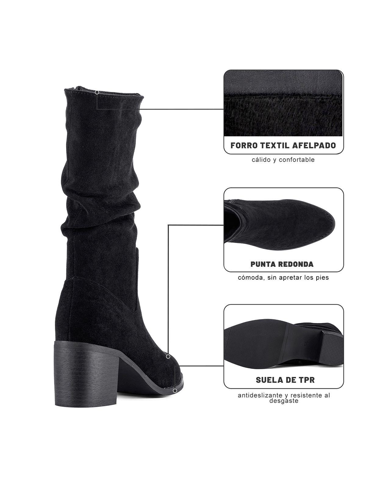Bota Taco Mujer Outdoor PU Textil Weide HX532-7