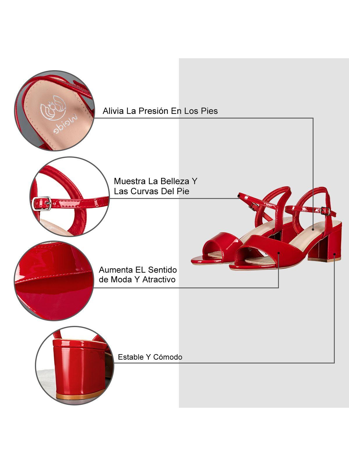 Sandalia Casual Taco  Roja Mujer Weide GH64-4