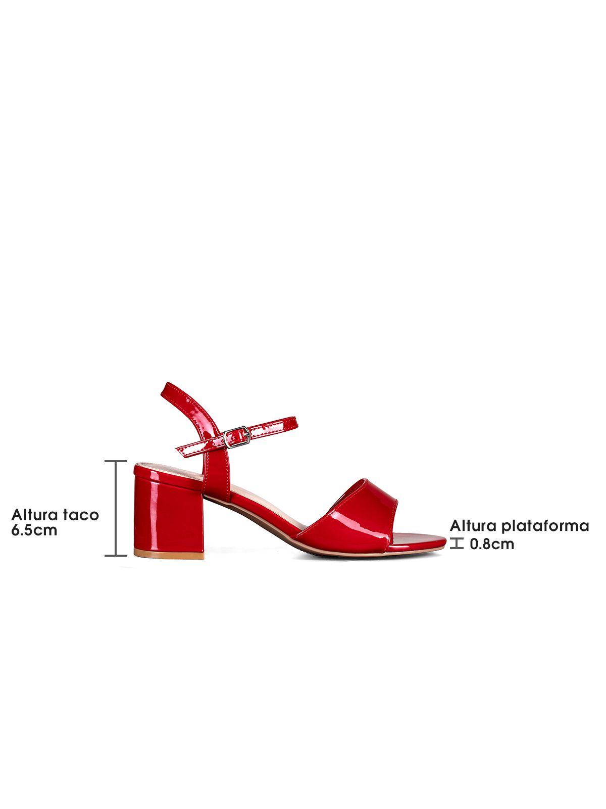 Sandalia Casual Taco  Roja Mujer Weide GH64-5