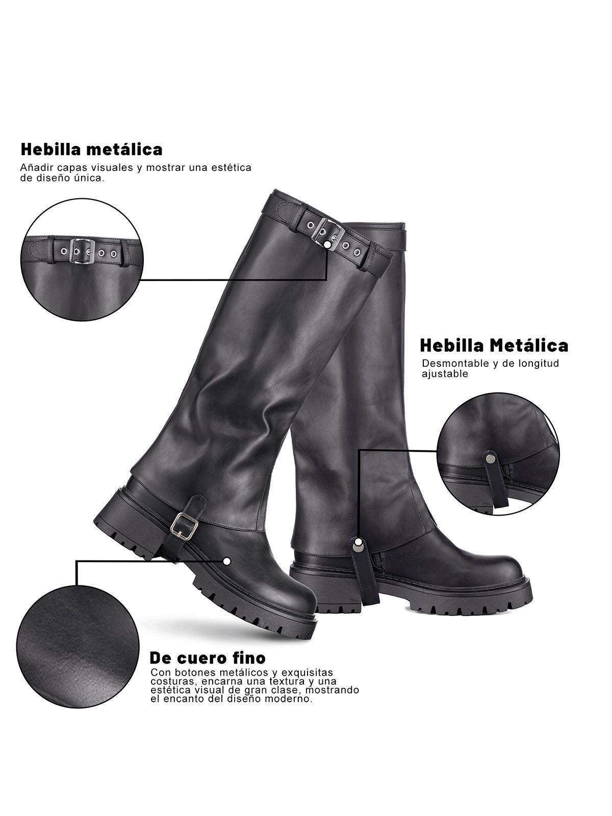 Bota Larga Mujer Eco Cuero De Moda Desmontable Weide CZY616-5