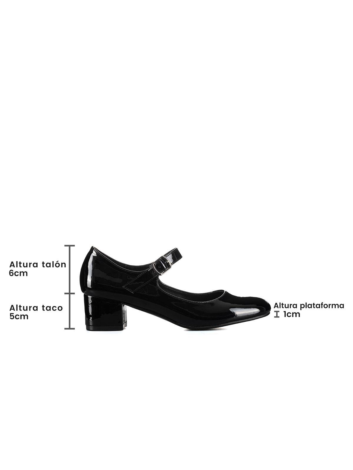 Zapatos Mary Jane Con Taco Charol Cómodo Mujer Weide GHE31-6