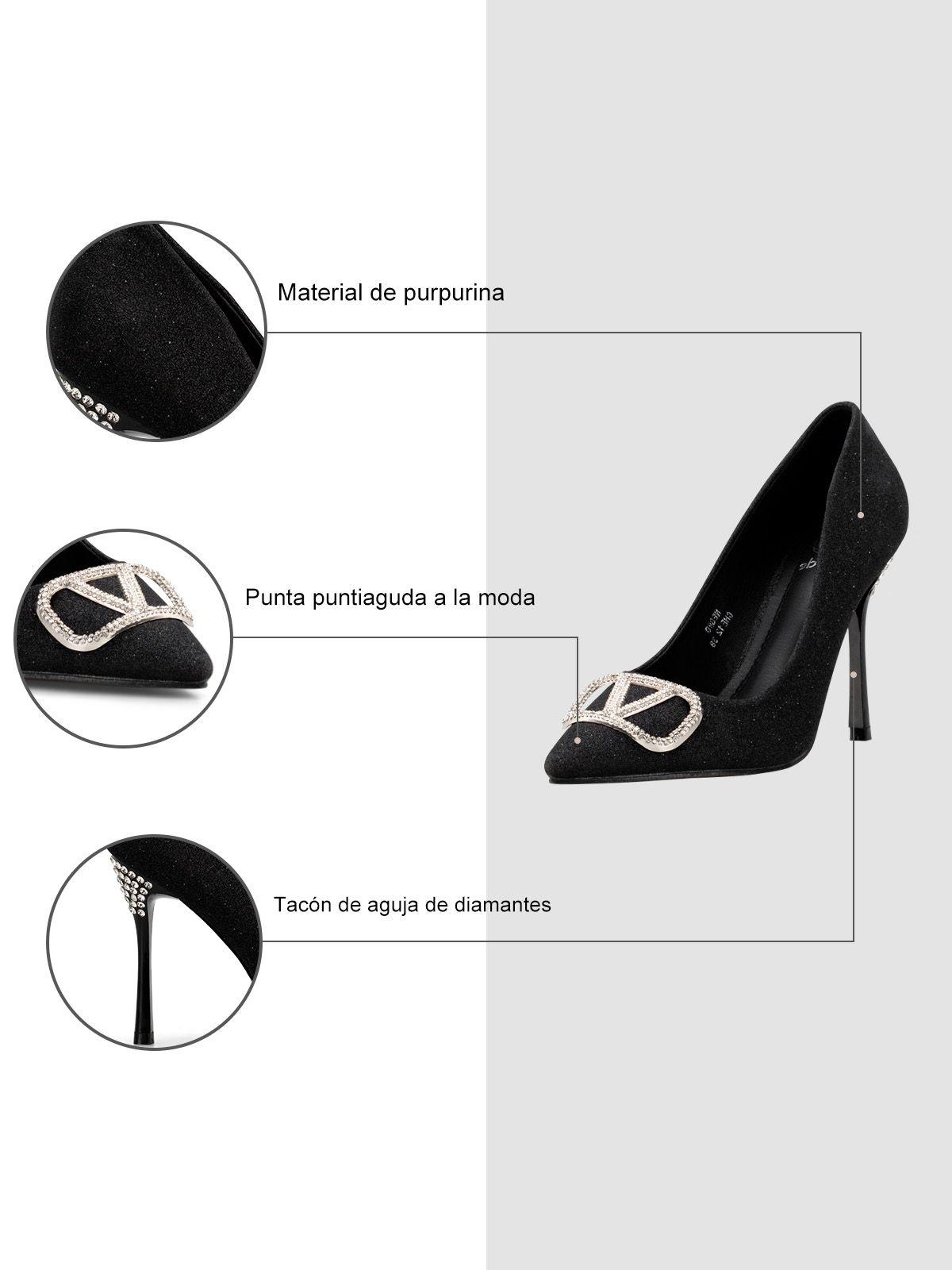 Zapatos Taco Alto Negro Fiesta GHE12 Weide-5