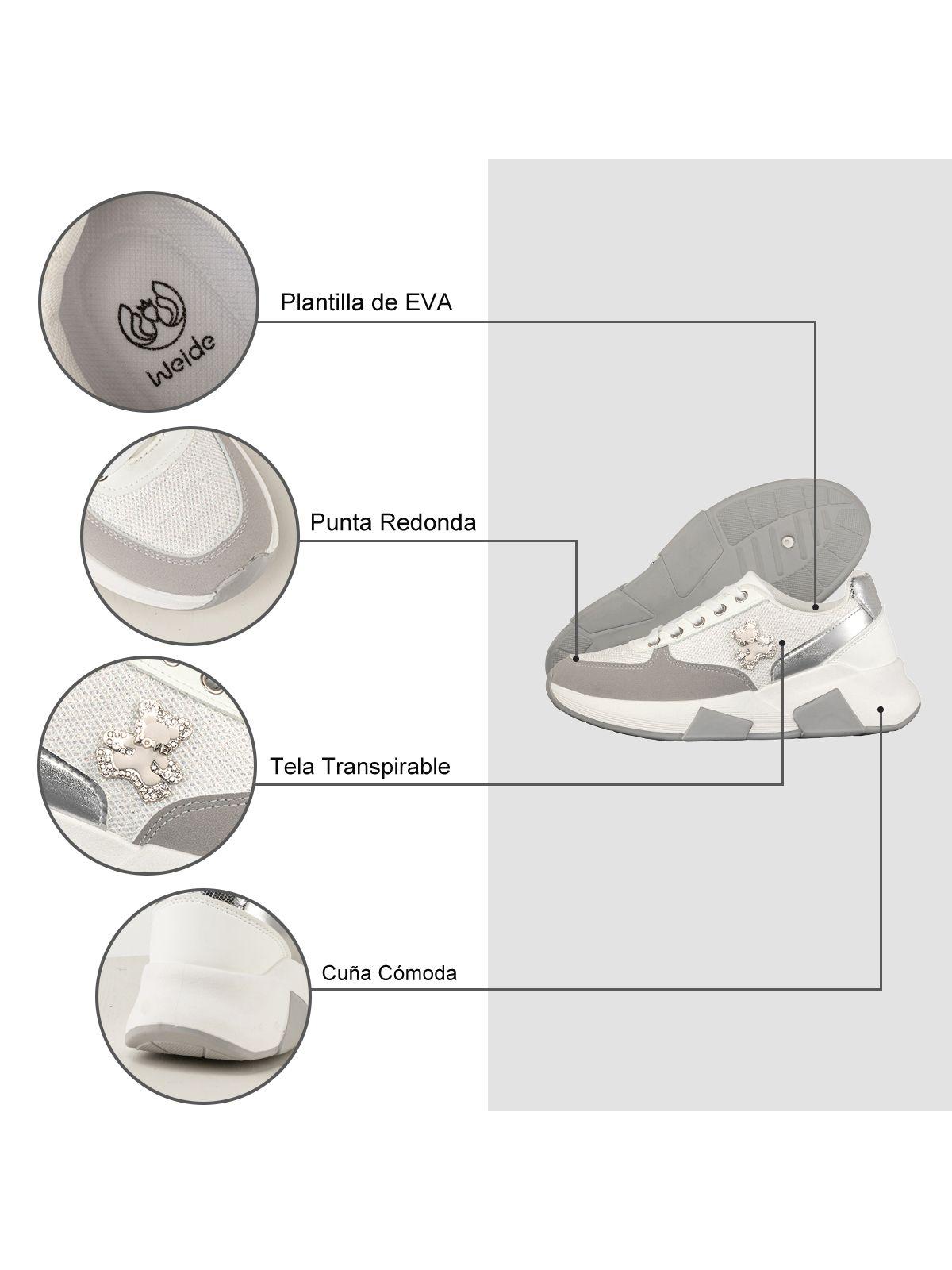 Zapatilla Casual Transpirable De Malla Cuña Mujer Weide SL13-5