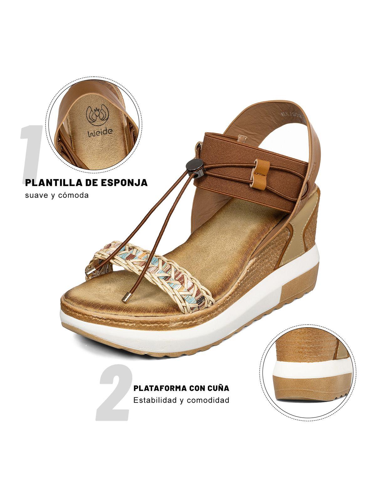 Sandalias Casuales Taco Cuña Mujer Weide JS02-5