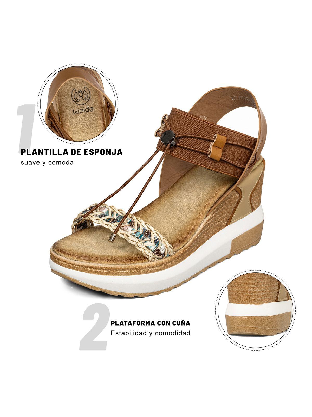 Sandalias Casuales Taco Cuña Mujer Weide JS02-6