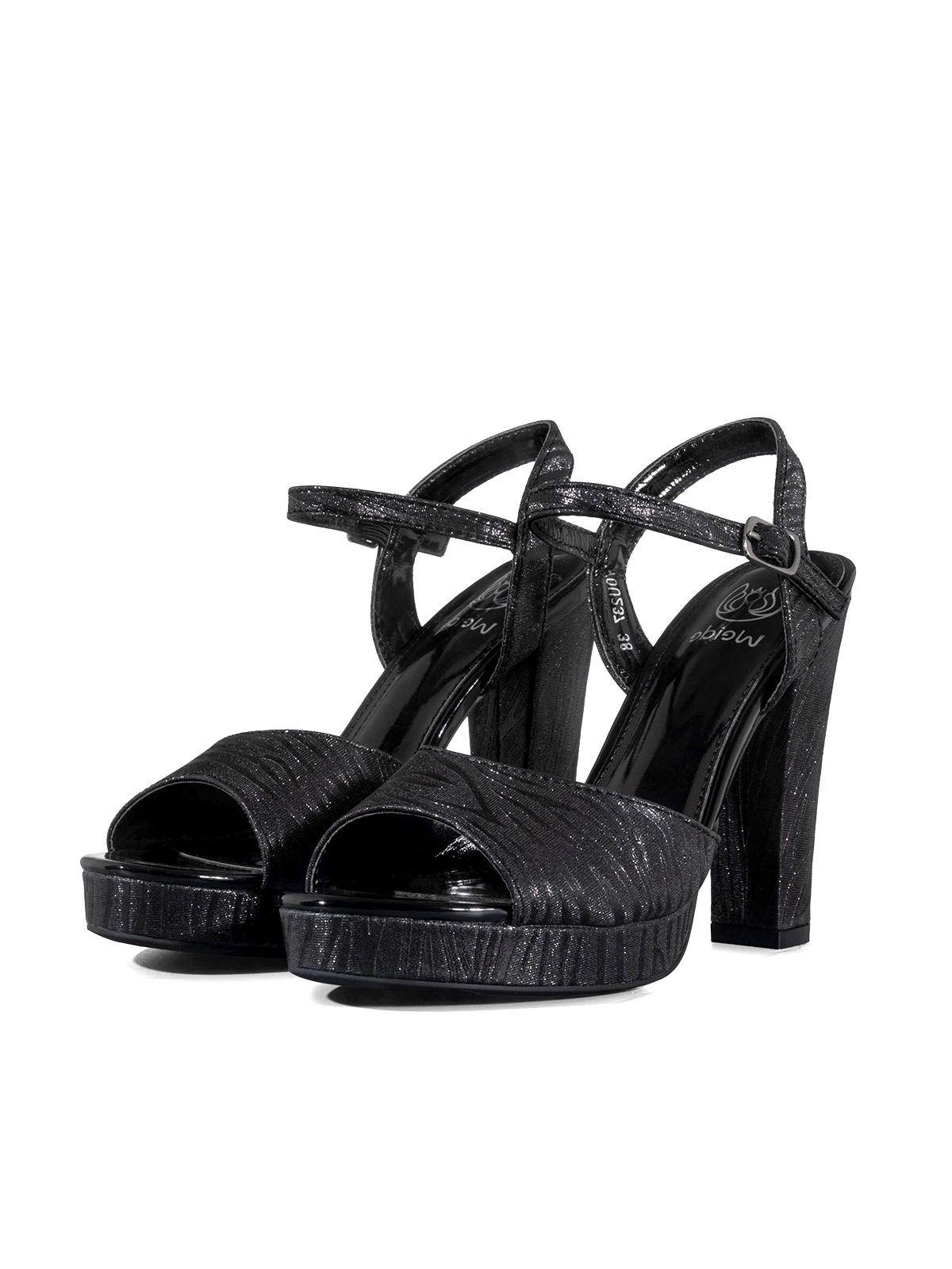 Sandalia Taco Fiesta Elegante Glitter Mujer Weide YOU237-2