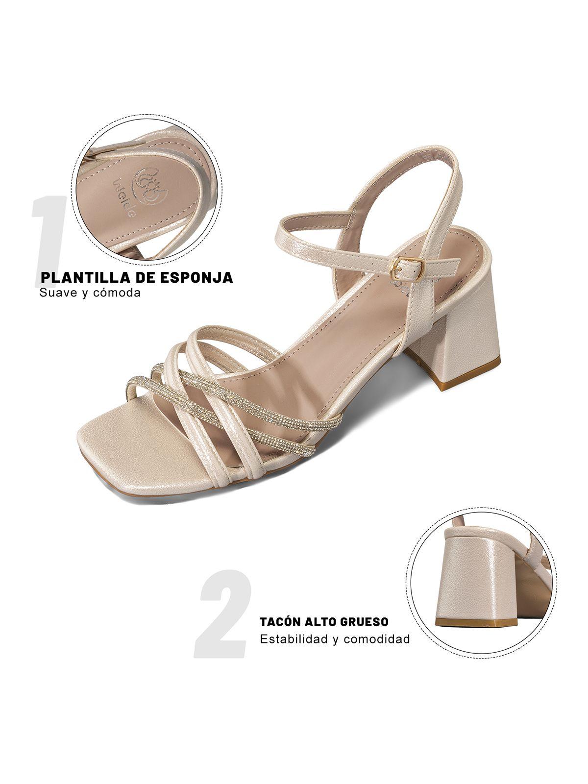 Sandalia Taco Grueso Fiesta Pedrería Mujer Weide YOU239B-4