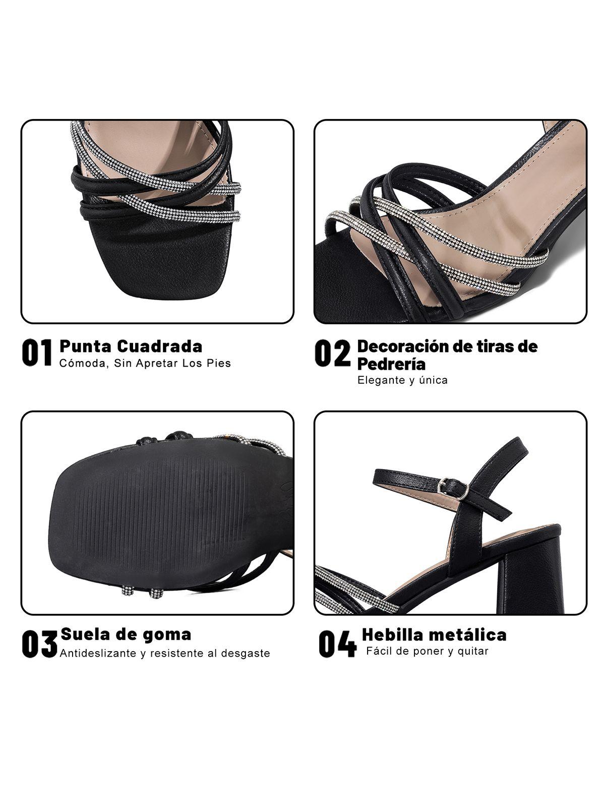 Sandalia Taco Grueso Fiesta Pedrería Mujer Weide YOU239B-7