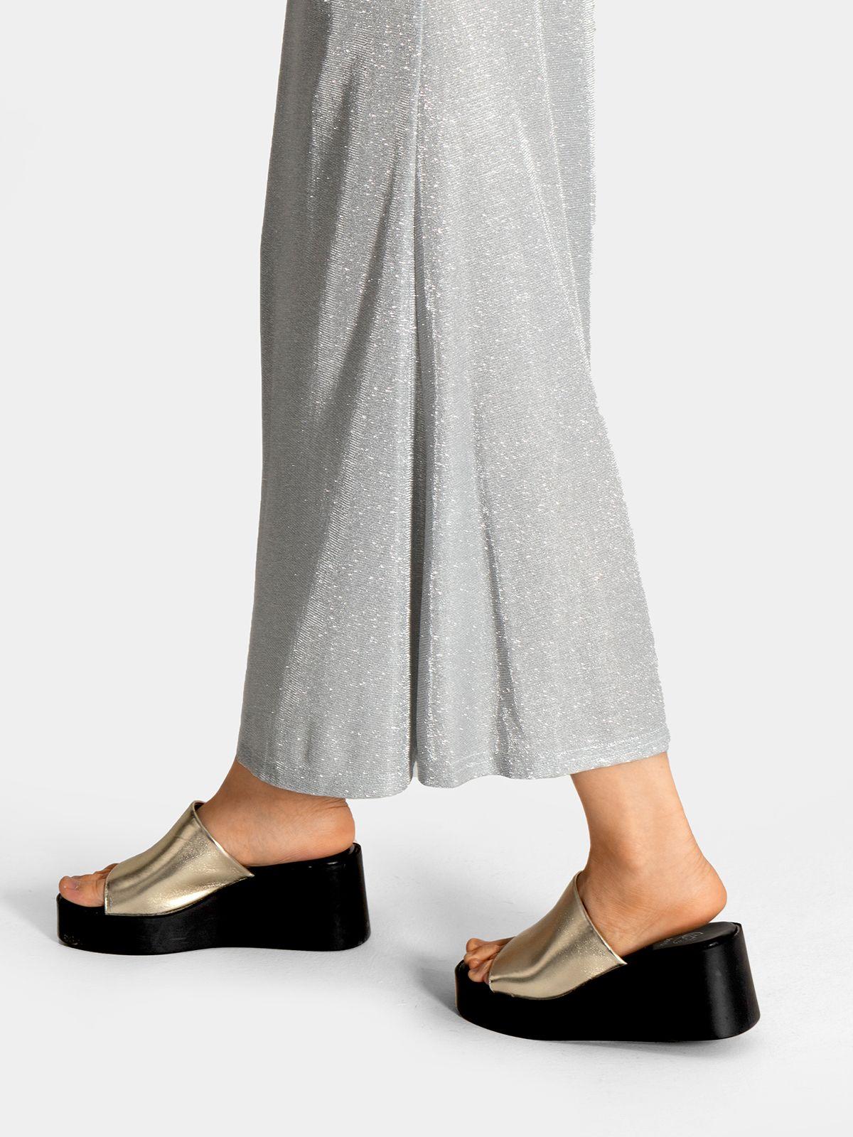 Sandalia Casual Plataforma Dorada Mujer Weide QIU330-2