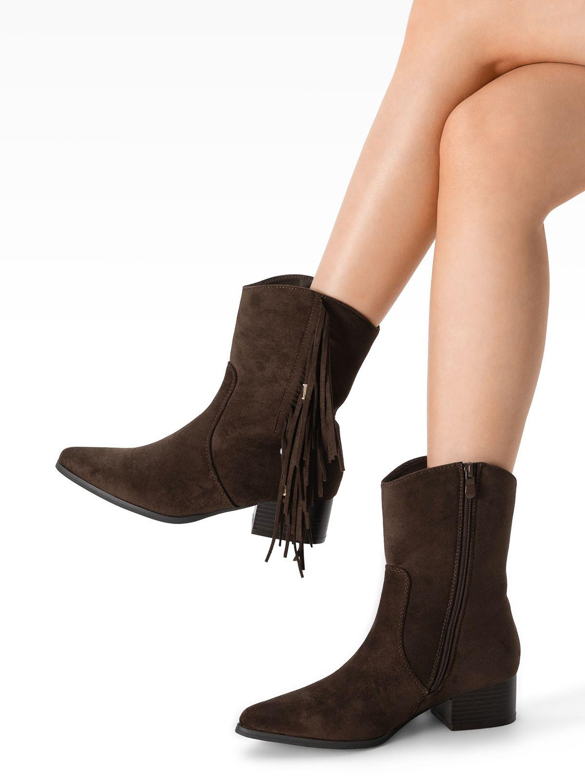 Botín Taco Mujer Casual PU Textil Weide CZY661-1